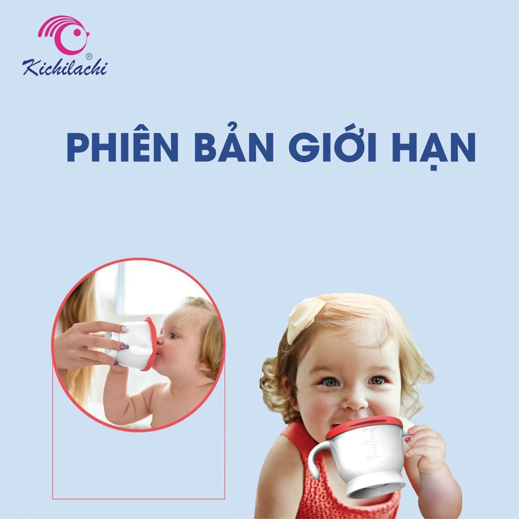 Cốc tập uống 3 giai đoạn Kichi Nhật có tay cầm cho bé