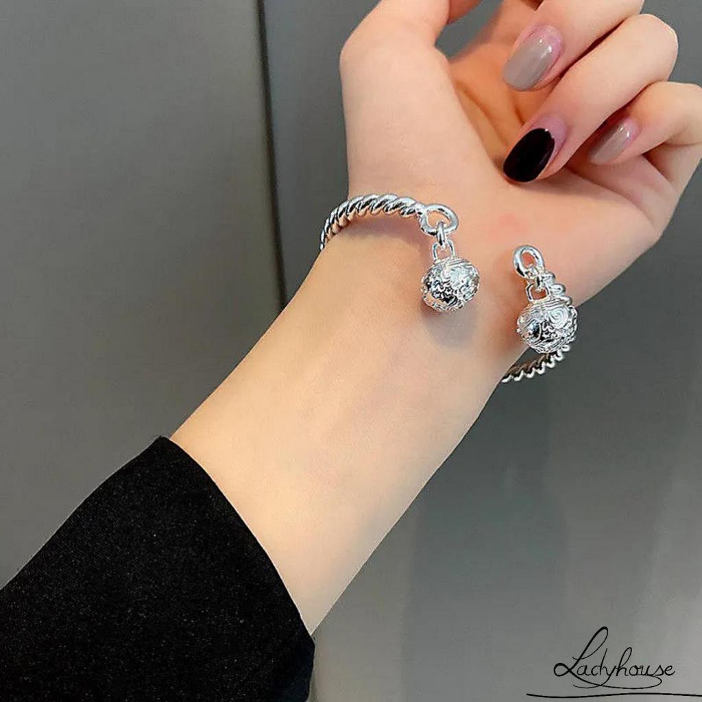 LD Vòng tay hai lớp màu trơn Kink cổ điển cá tính cho nữ