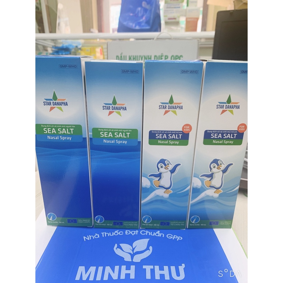 Dung dịch xịt vệ sinh mũi SEA SALT Nasal Spray STAR DANAPHA Người Lớn chai 80 ml