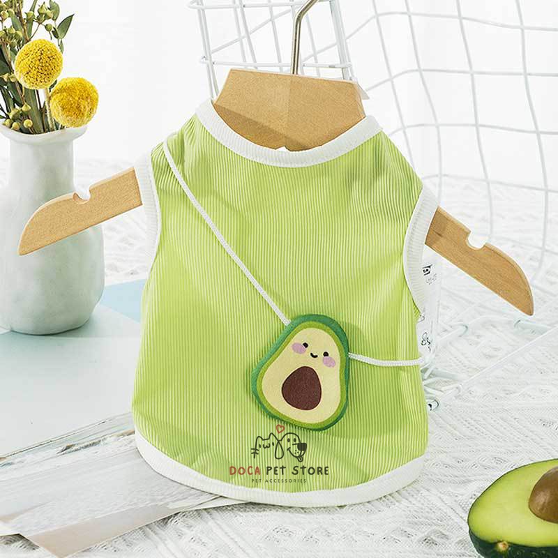 Áo cho thú cưng áo cho mèo áo có túi đeo chéo hình quả bơ