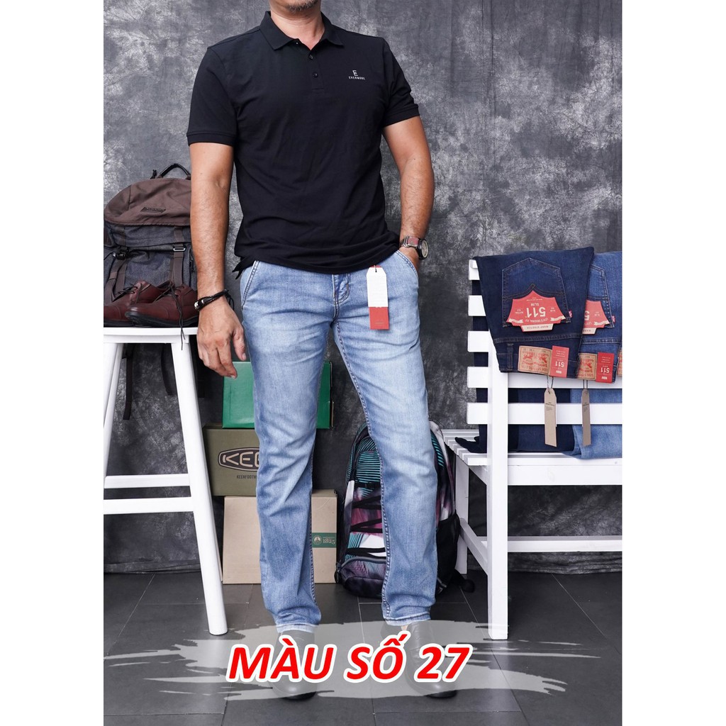 [Chính hãng] - Quần Bò Jeans Nam Levis 511 ống suông, co dãn, loại túi chéo Cambodia (mã 27-28-29) xịn