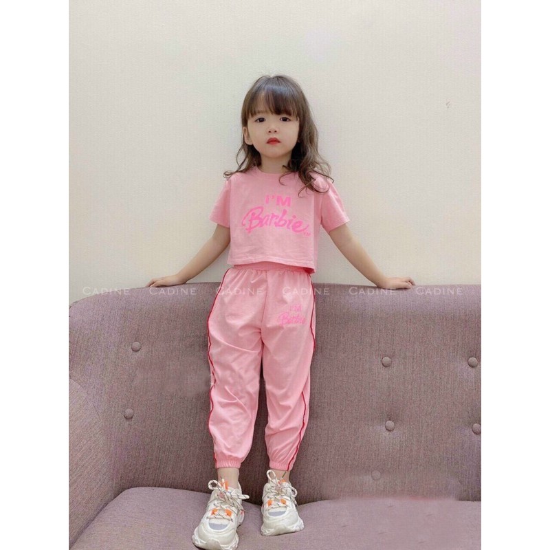 bộ cộc tay bé gái size đại 20 -35kg áo thun cotton quần dài phong cách hiphop dễ thương Cadine Kids