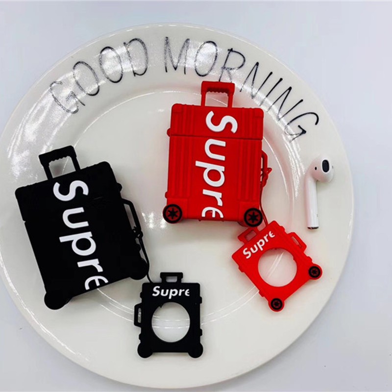 Case airpods 1/2/PRO Vali Sup dỏ đen siêu thời trang - Ốp tai nghe không dây i11. i12, i13-1052CASPDE