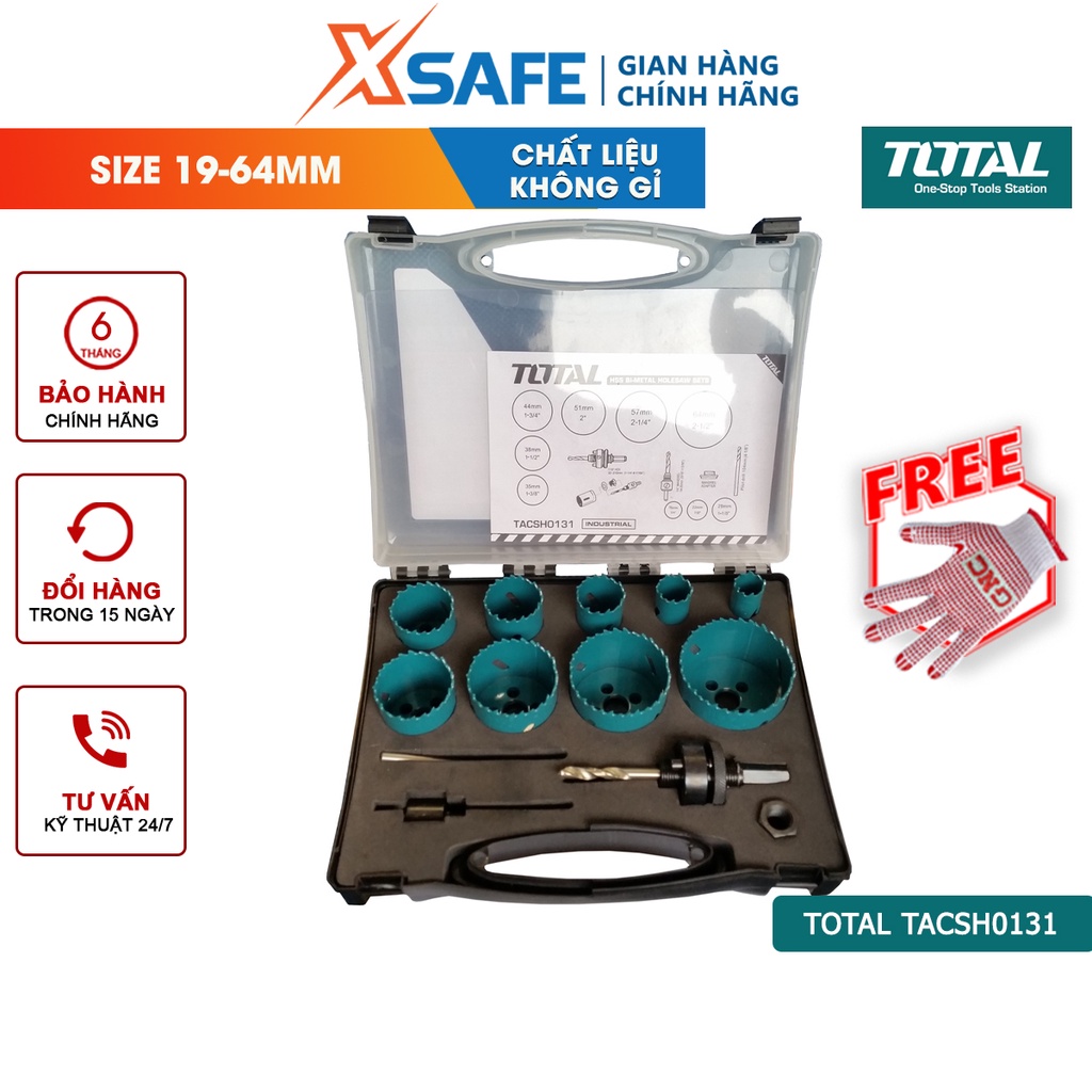 Bộ 13 mũi khoét lỗ kim loại TOTAL TACSH0131 - [XSAFE]