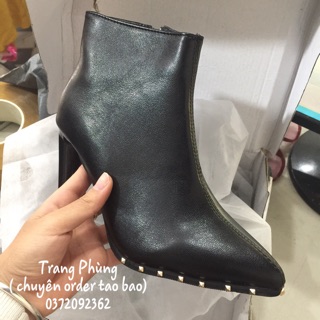 Boots cao gót viền đinh tán cao 9cm [ Hình thật ở cuối ]
