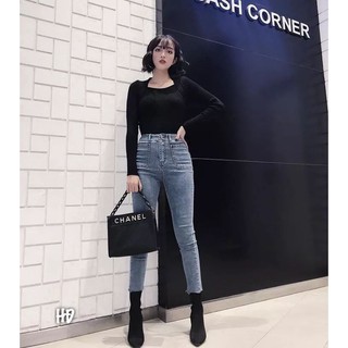 Quần nữ, quần jean túi vuông 2 màu 2 khuy