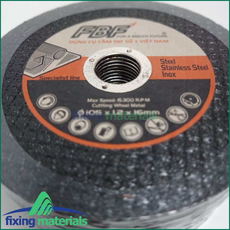 Lốc 25 viên đá cắt inox, thép 105x1.2x16mm (FBF, hàng VN chất lượng cao)