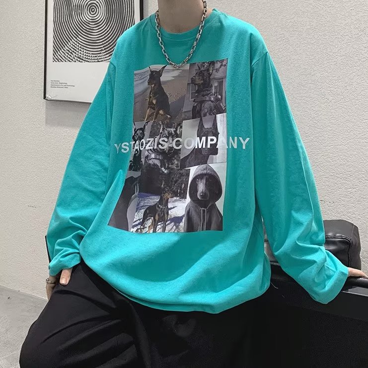 Áo Sweater Tay Dài Cổ Tròn Dáng Rộng In Họa Tiết Thời Trang Hàn Quốc Cho Nam