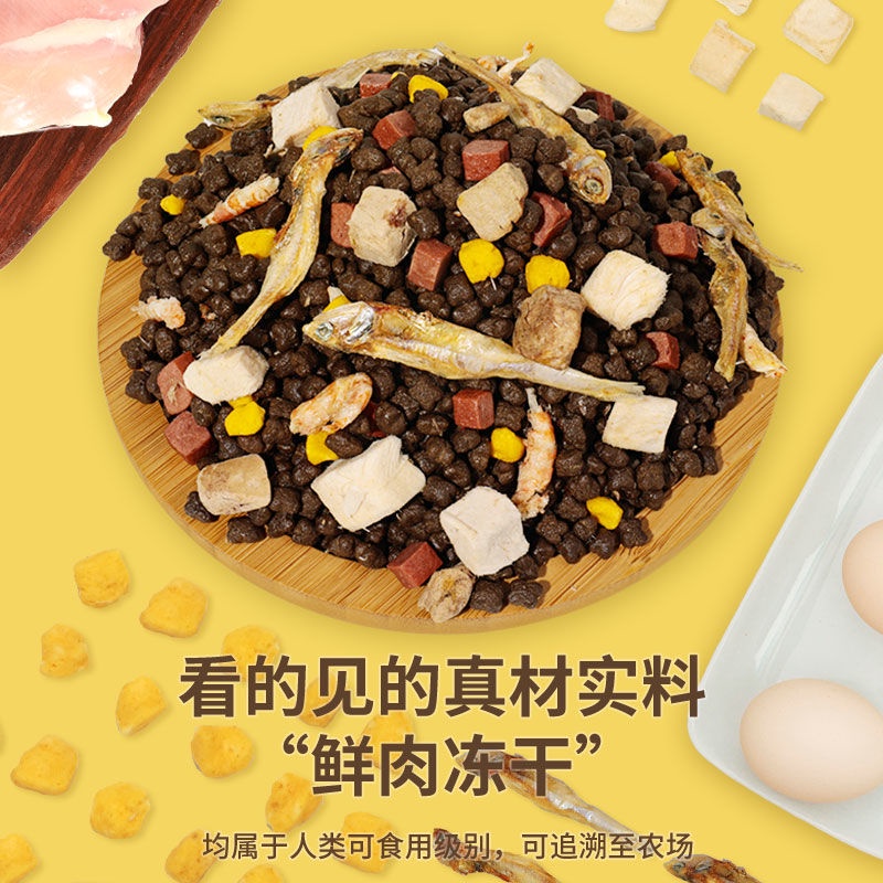 Hạt cho mèo lớn với mèo con  Thức ăn cho mèo khô đông lạnh 2,5kg ,cho mèo trưởng thành và mèo con ,cho mèo nâng cao má / làm đẹp lông ,bán sỉ