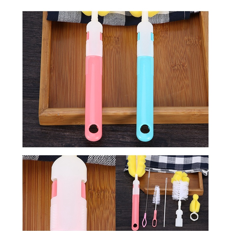 Bộ dụng cụ cọ rửa bình sữa, vệ sinh bình tập hút, núm bình cho bé yêu