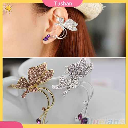 Hoa tai hình bướm đính đá lấp lánh thanh lịch cho nữ