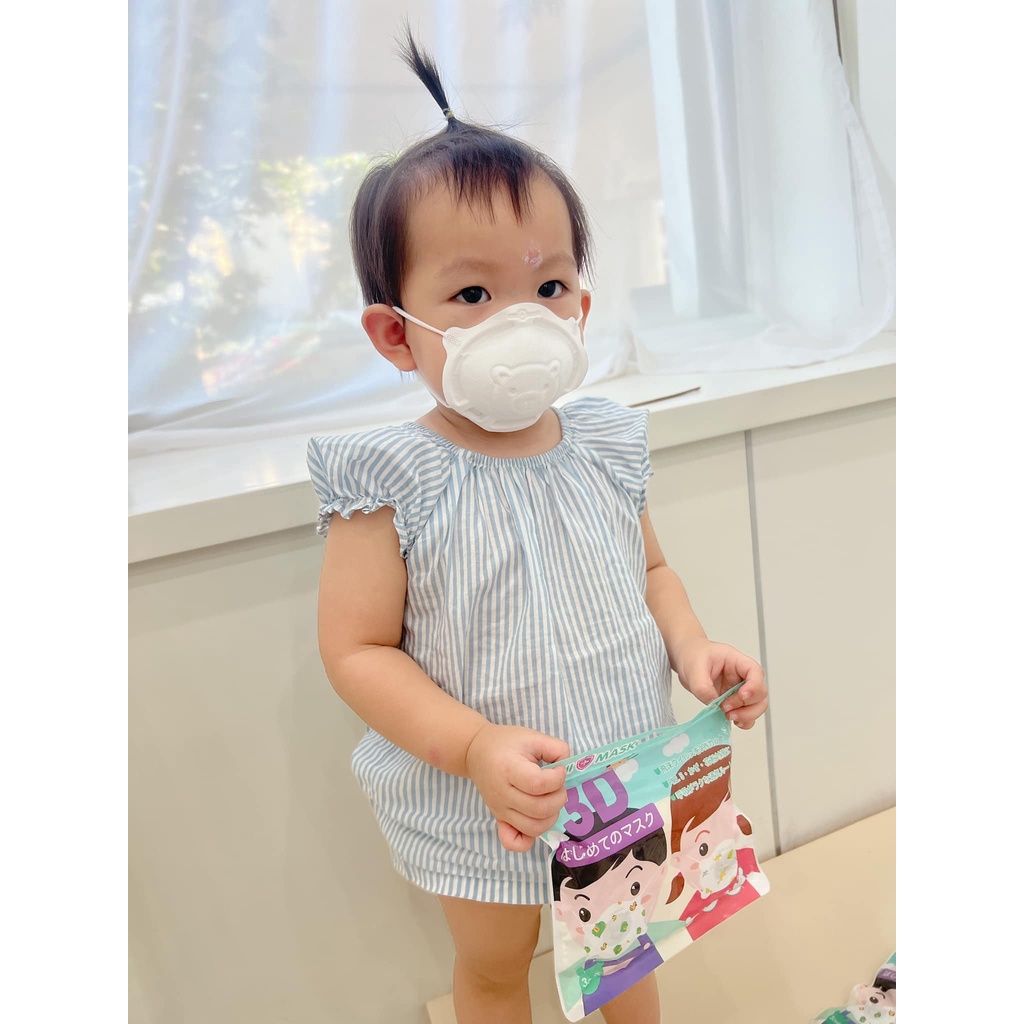 Khẩu trang gấu bé Sơ Sinh 0-3 tuổi  khẩu trang trẻ em chính hãng UNI MASK công nghệ Nhật