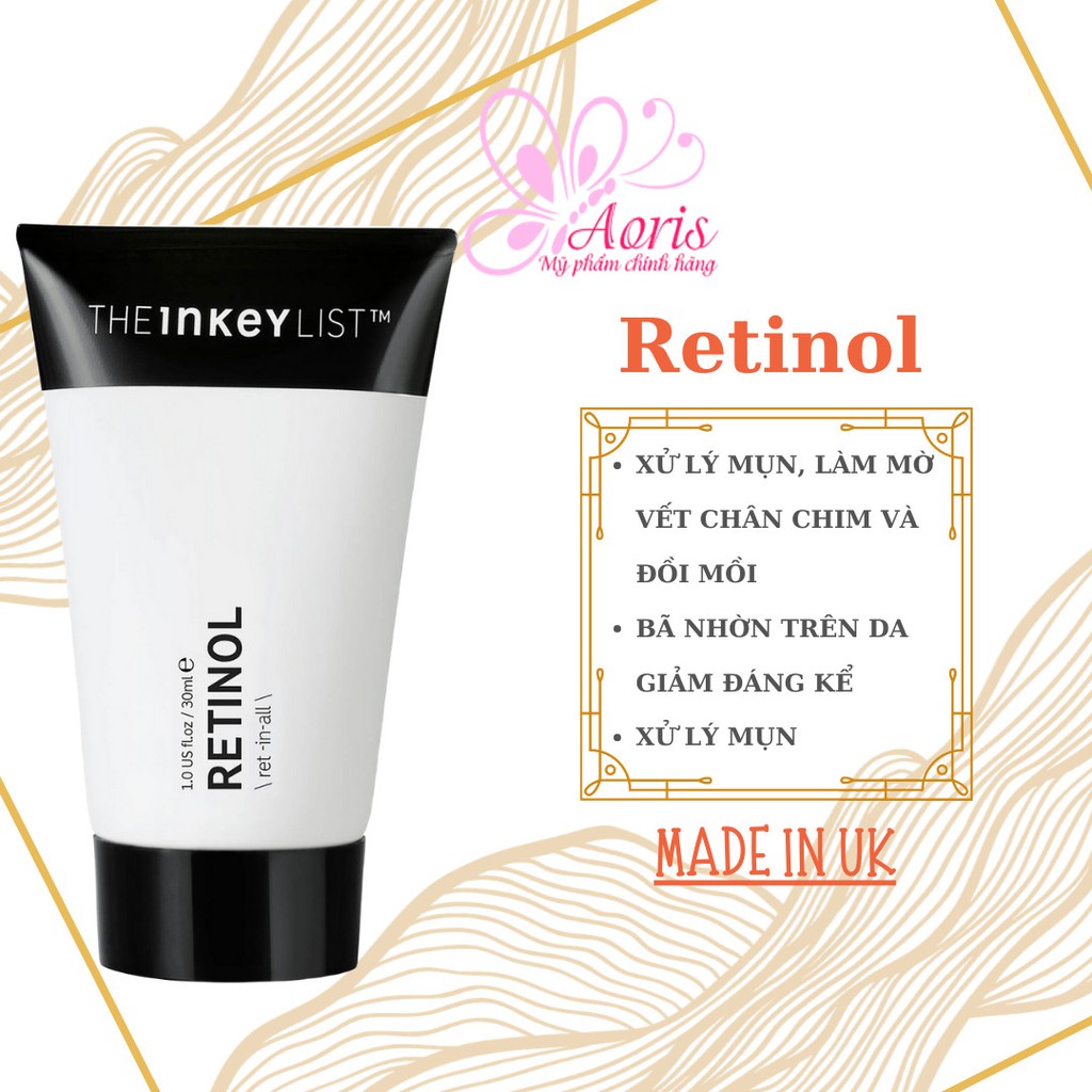 [Auth- Full Bill]Tinh chất lão hóa The Inkey List Retinol Serum 30ml