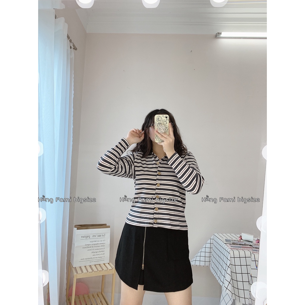 Áo len kẻ ngang cổ đức bigsize (A381)