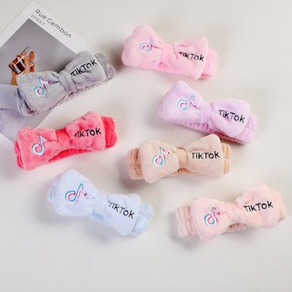 Băng đô Skincare, Băng đô vải cài tóc nhồi bông hình nơ TikTok phong cách hàn quốc