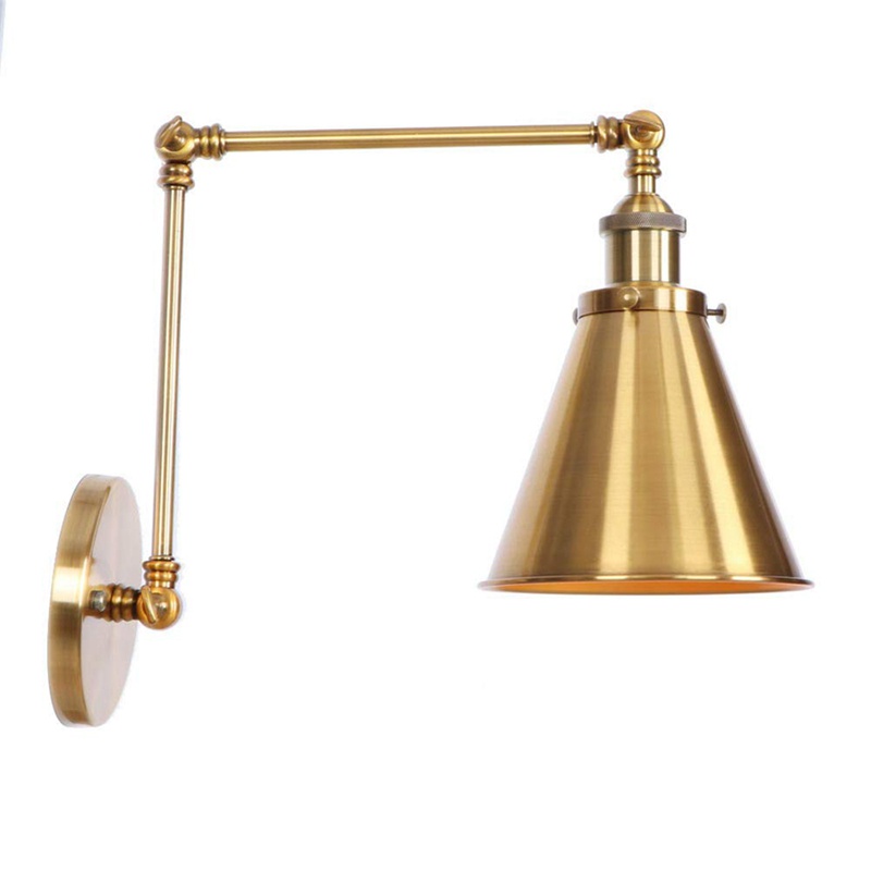 Đèn Gắn Tường Hình Nón Bằng Đồng Thau Có Thể Điều Chỉnh Dùng Trang Trí Nhà Cửa / Quán Bar / Nhà Cửa