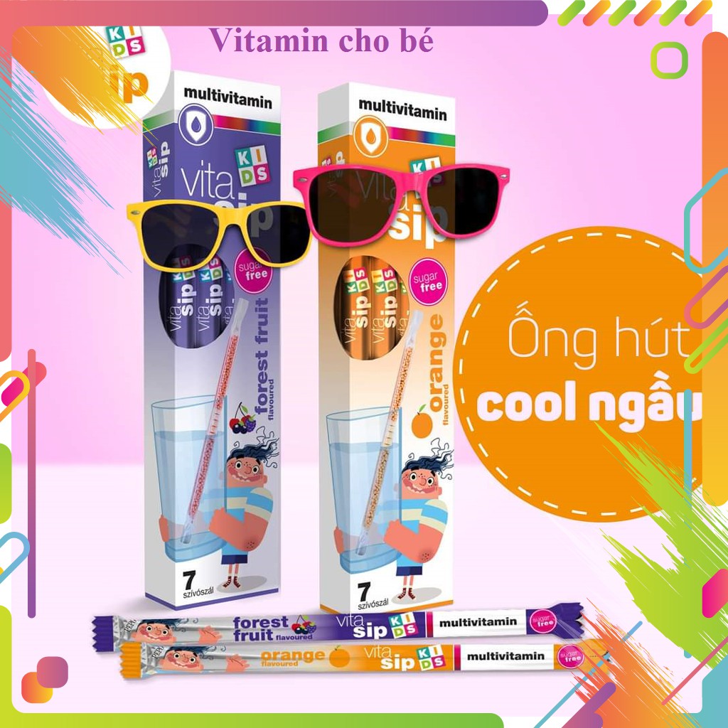 Vitasip Kids - Ống hút diệu kỳ 1 hộp 7 ống