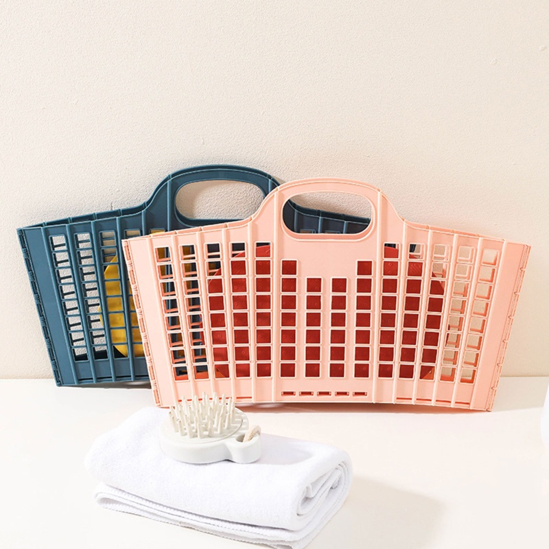 Giỏ Đựng Đồ Dùng Có Tay Cầm Thiết Kế Đục Lỗ Tiện Dụng Cho Nhà Tắm