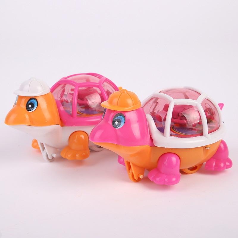 Rùa con đáng yêu chạy cót có đèn sáng trên lưng, kiểu dáng cute màu sắc bắt mắt dành cho bé - Đồ chơi MiniKids
