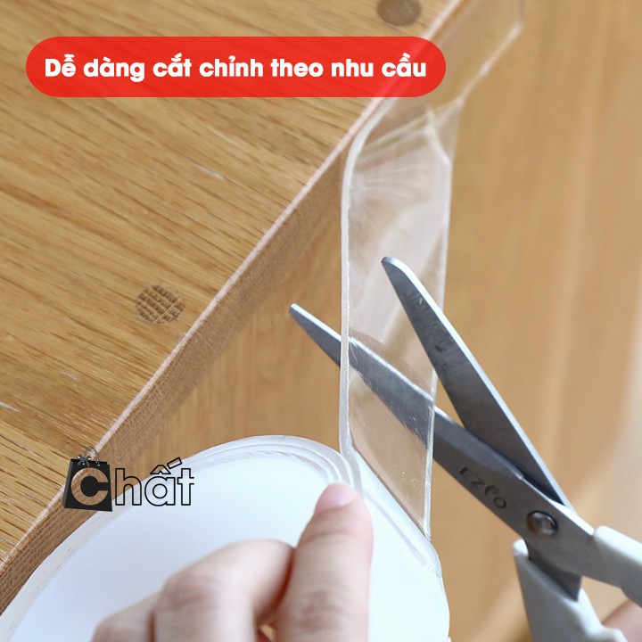 Băng Keo Dán 5 Mét 2 Mặt Đa Năng Siêu Dính Trong Suốt Dán Mọi Bề Mặt Prohome