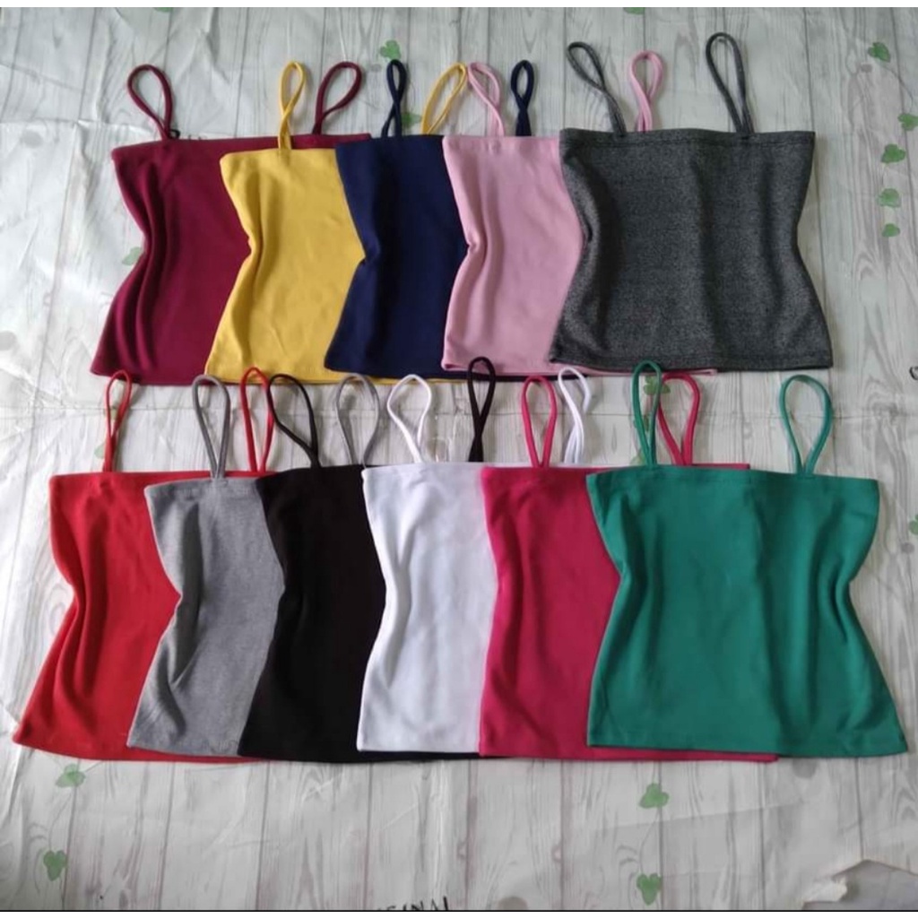 Áo thun Nữ Croptop ngang siêu rẻ, áo 2 dây sợi bún 35kg_55kg