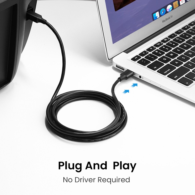 Dây cáp UGreen nối USB 2.0 chính hãng cho máy in Canon Epson HP ZJiang