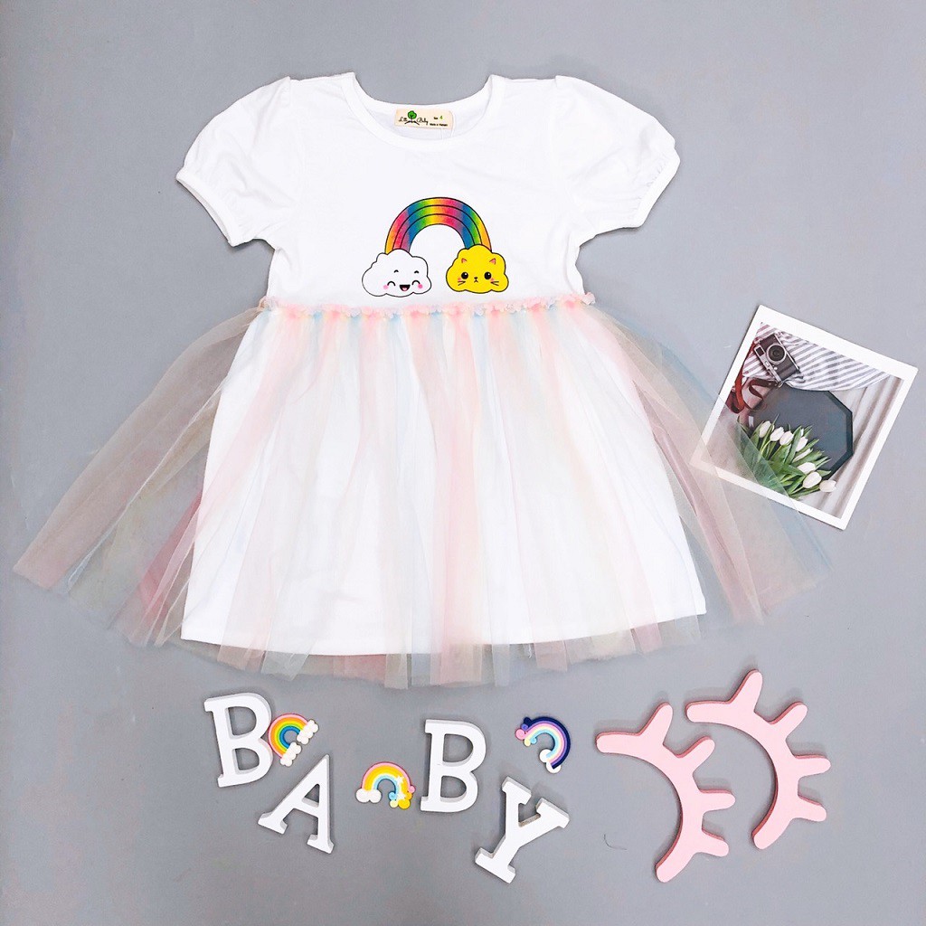 Váy bé gái chất cotton, đầm bé gái size 1-5 tuổi, đầm trẻ em SUNKIDS có nhiều màu