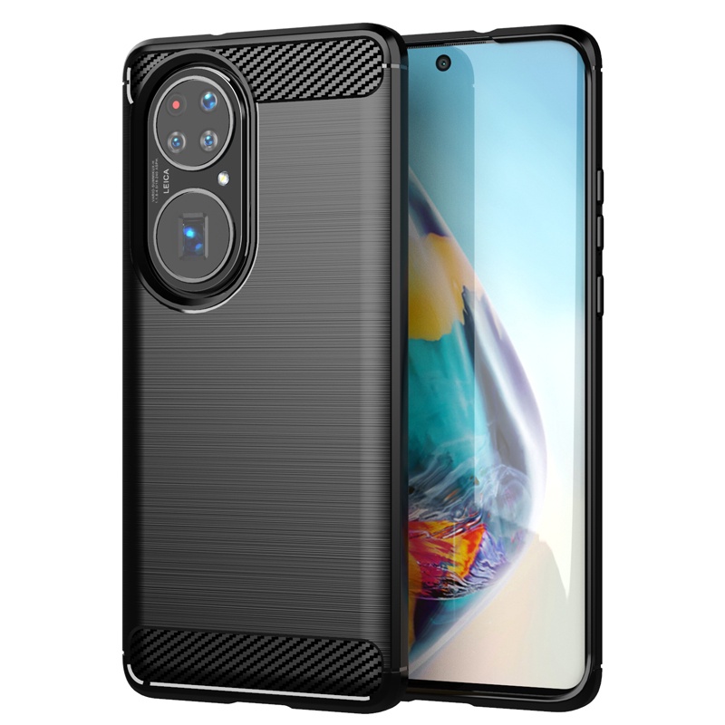Ốp điện thoại mềm họa tiết sợi carbon cho Huawei P20 P30 P50 P40 Pro Plus Pro+ P10 Plus P10+ P40 Lite