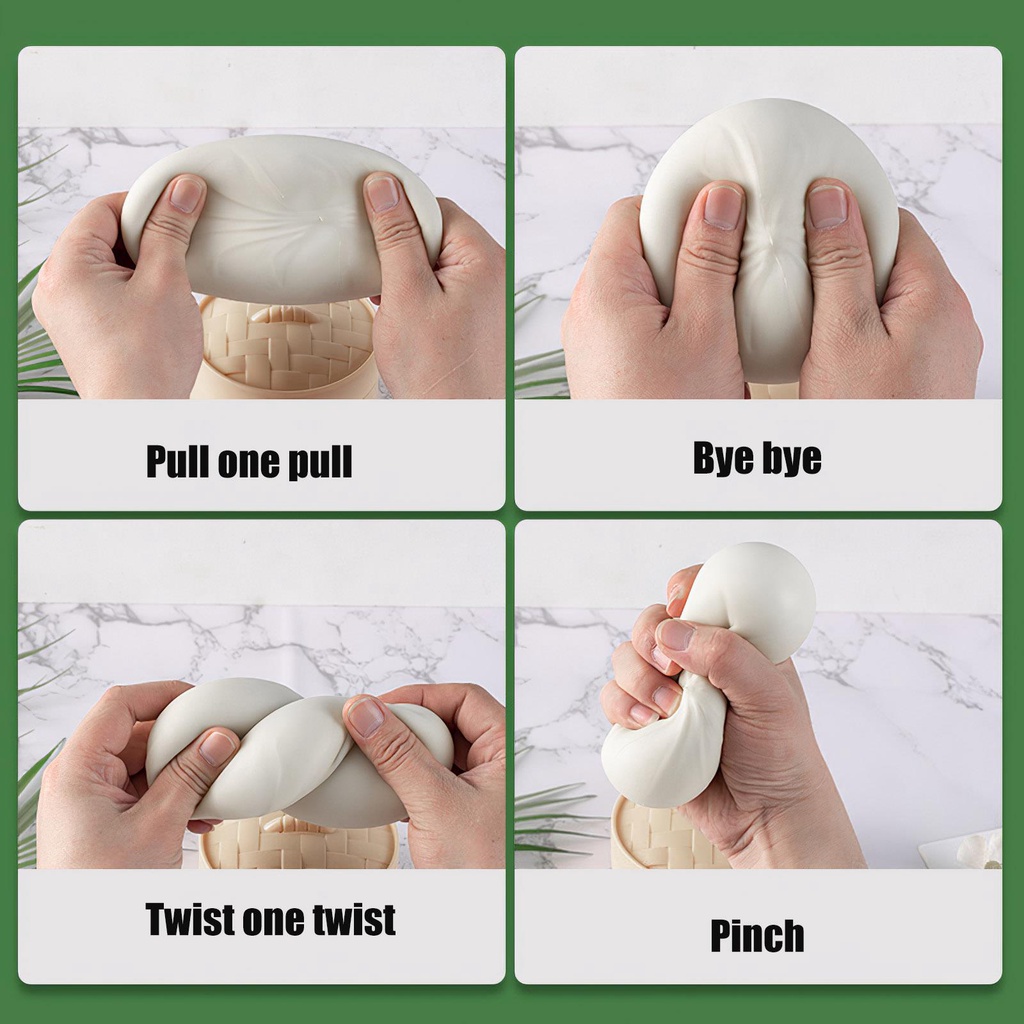 [huite]Sensory Bun Plaything Realistic Shape Simulation Bun Decompression Toy Soft Stress Relief Bun Fine Workmanship