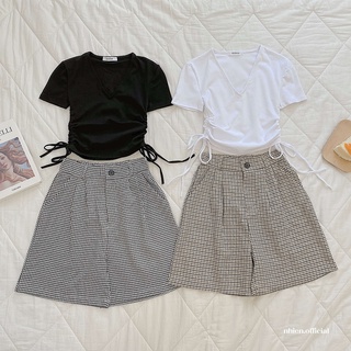 Quần short caro - quần đùi nữ nhiennhienvintage BQ92