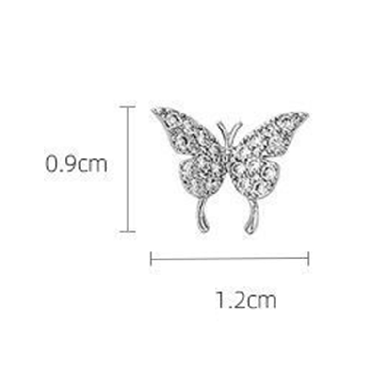 Bông tai mạ bạc 925 hình bướm đính đá xinh xắn