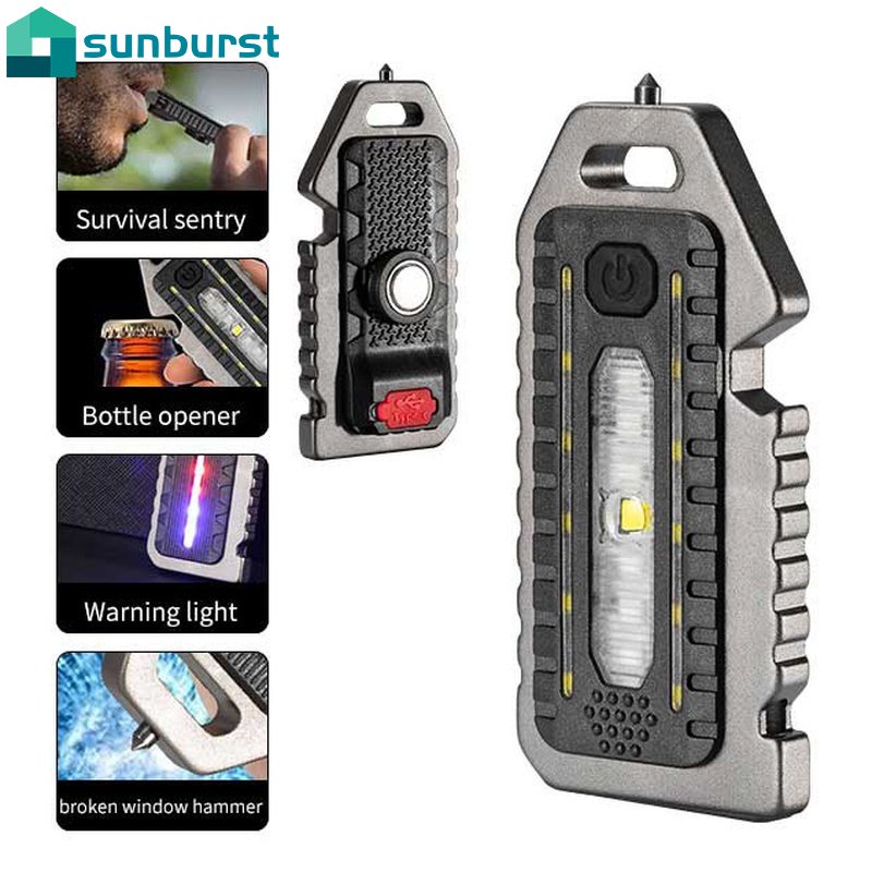 Đèn LED COB Mini Chống Thấm Nước Đa Năng Kèm Móc Khóa Tiện Dụng Cho Leo Núi / Cắm Trại