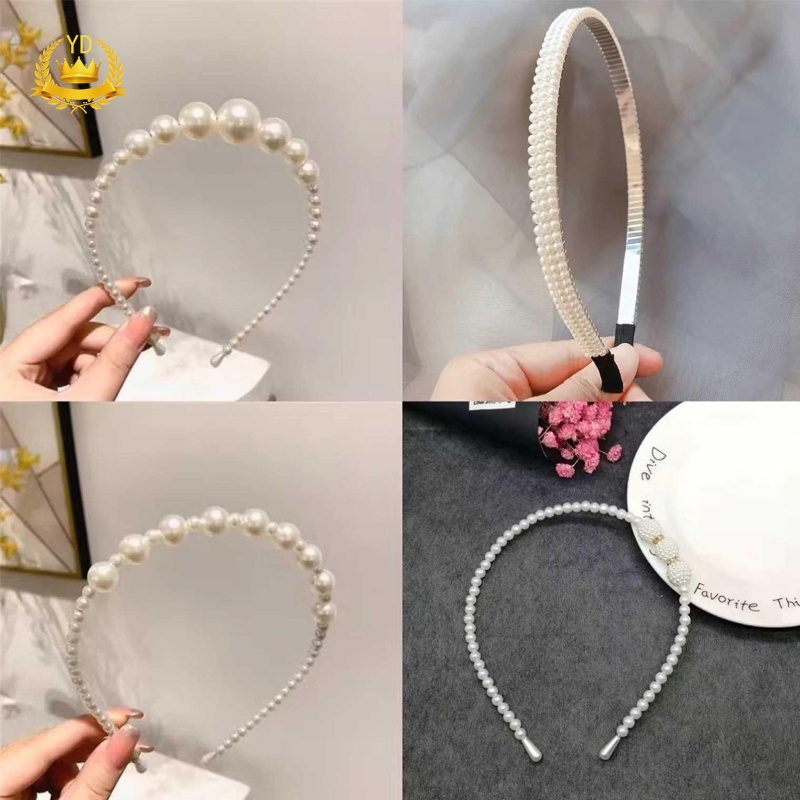 Băng Đô Cài Tóc Hình Nơ Đính Ngọc Trai Giả Sang Trọng Cho Nữ