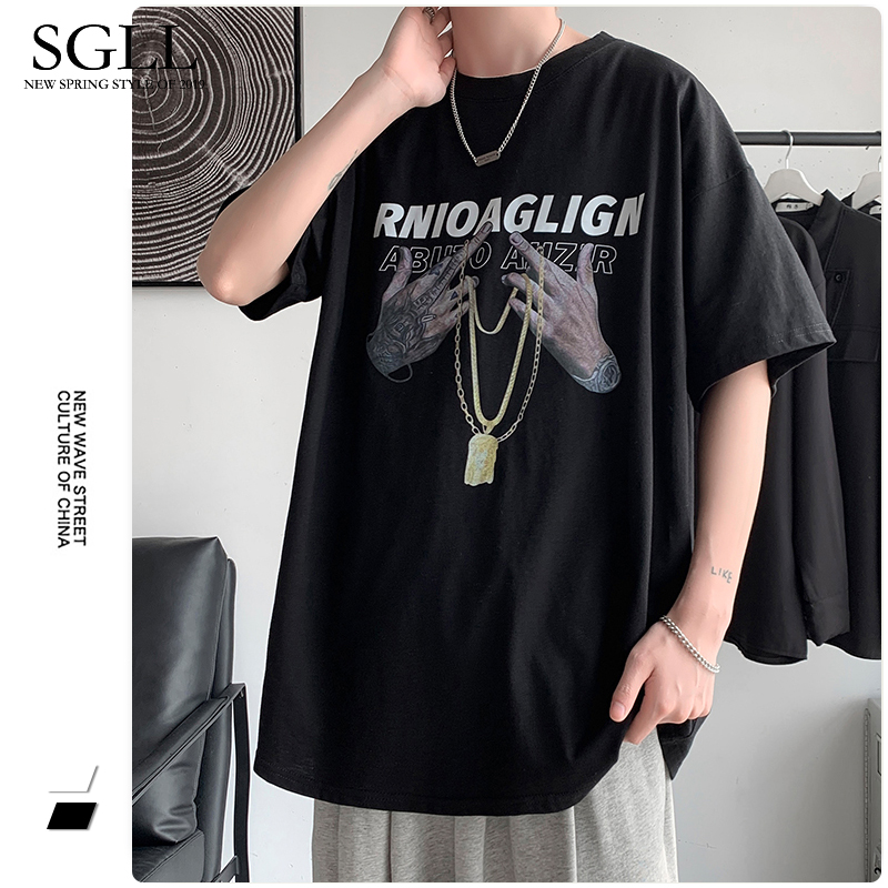 Áo Thun Nam Tay Ngắn Phong Cách Hàn Quốc 2 Màu Tuỳ Chọn Cỡ M-3XL