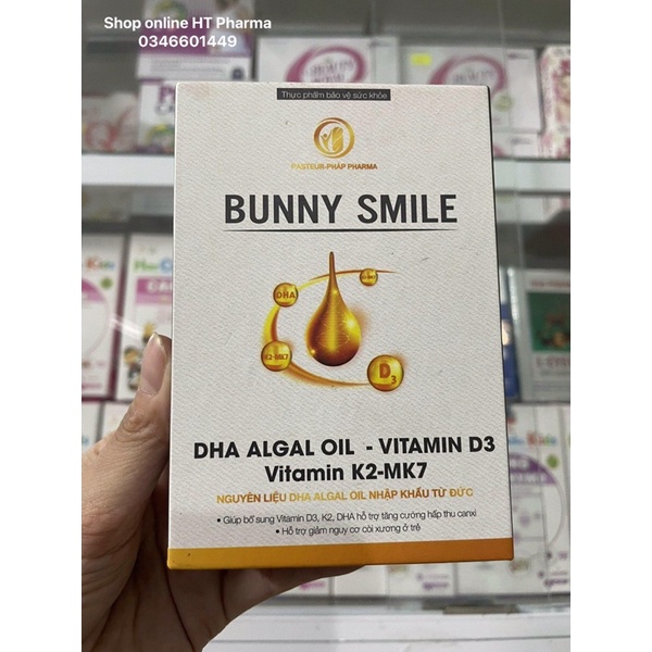 Tổng hợp Vitamin D3 K2 MK7 - DHA nhập khẩu Đức nhỏ giọt giúp xương răng bé chắc khoẻ BUNNY SMILE