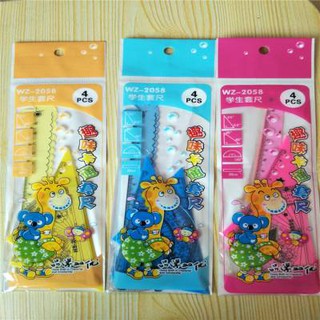 Combo thước kẻ 4 cái hình thú đáng yêu