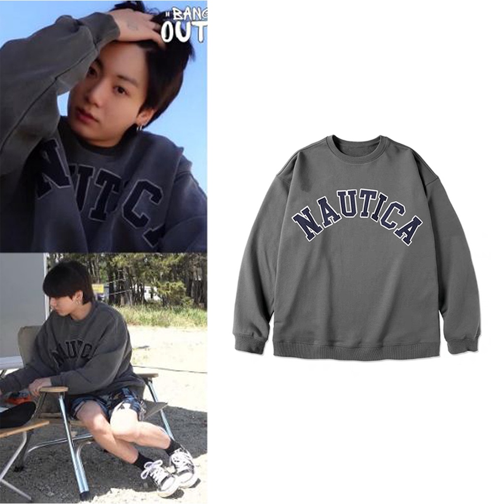 Áo Sweater Cotton Tay Dài Cổ Tròn In Chữ BTS JUNGKOOK Phong Cách Hàn Quốc Thời Trang Cho Nam Và Nữ