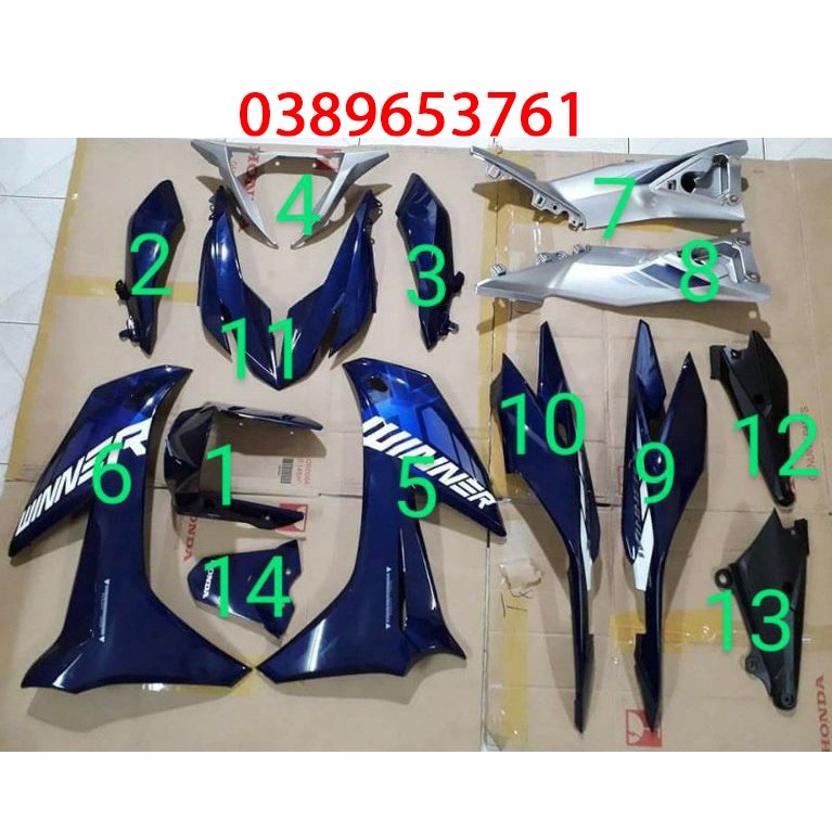 Dàn áo Winner X Xanh Bạc Đen phiên bản thể thao