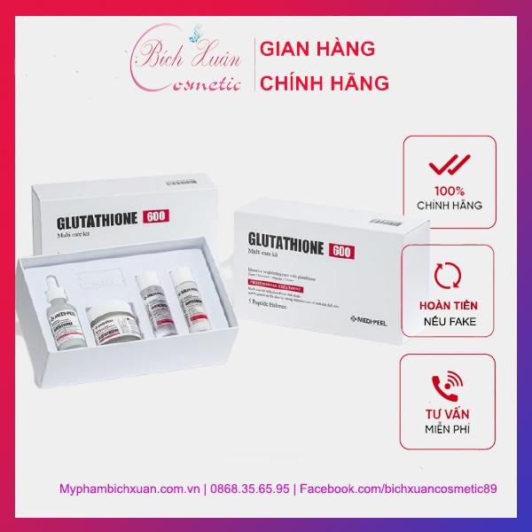 Glutathione - bộ sản phẩm dưỡng trắng da medi peel glutathione 600