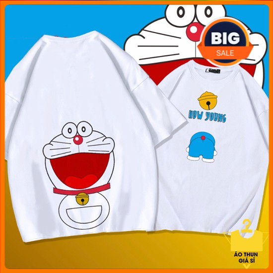 ÁO THUN IN ẢNH DOREMON DỄ THƯƠNG SIÊU HOT ĐỦ MÀU ĐỦ SIZE