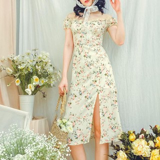 Đầm trắng kem hoạ tiết hoa Titia Dress Gem Clothing SP006192