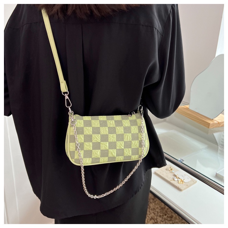 Túi đeo chéo JASMIN NOIR vải canvas phối chuỗi dây xích thời trang cho nữ