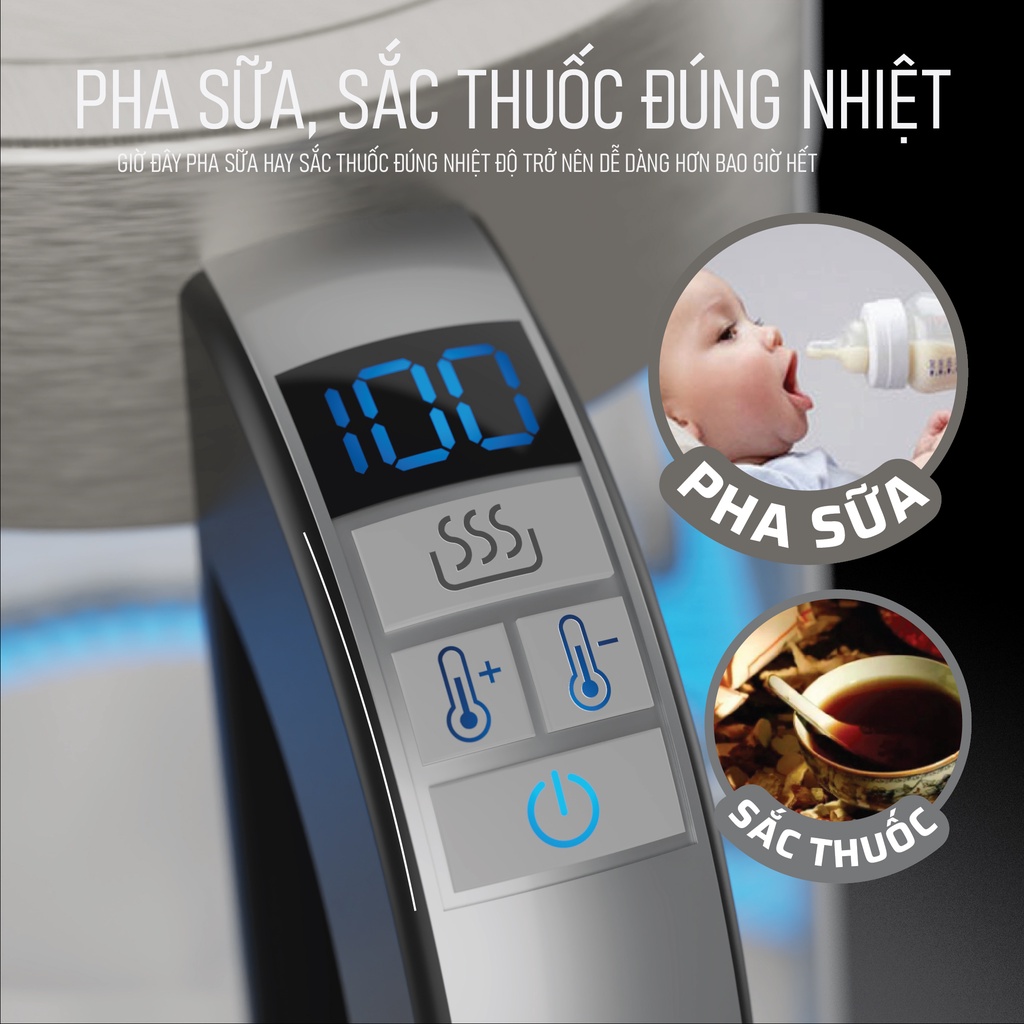 Máy Đun Nước Pha Sữa Giữ Nhiệt 2GOOD G18 1.8 Lít, Có Lõi Lọc Ủ Trà, Tùy Chỉnh Nhiệt Độ