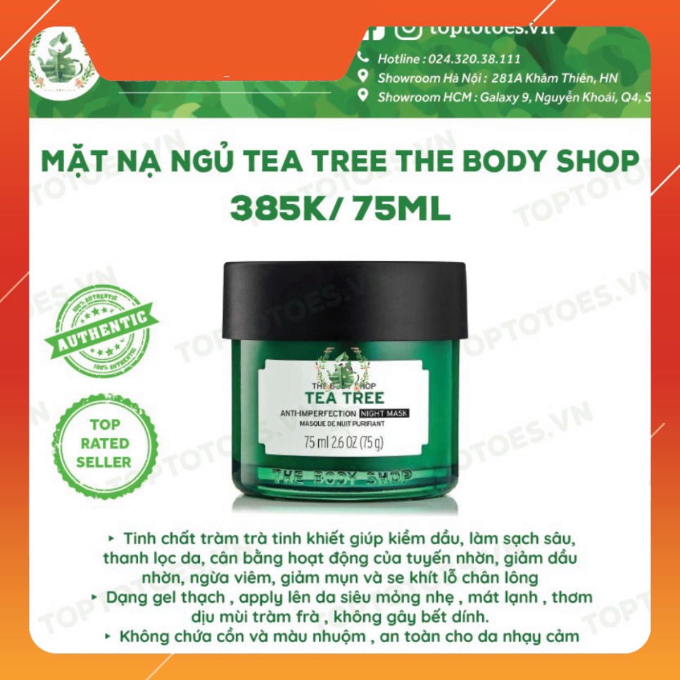 CHI ÂN HÈ Mặt nạ ngủ The Body Shop Tea Tree Anti-imperfection Night Mask ngừa và giảm mụn, thanh lọc da, kiềm dầu CHI ÂN