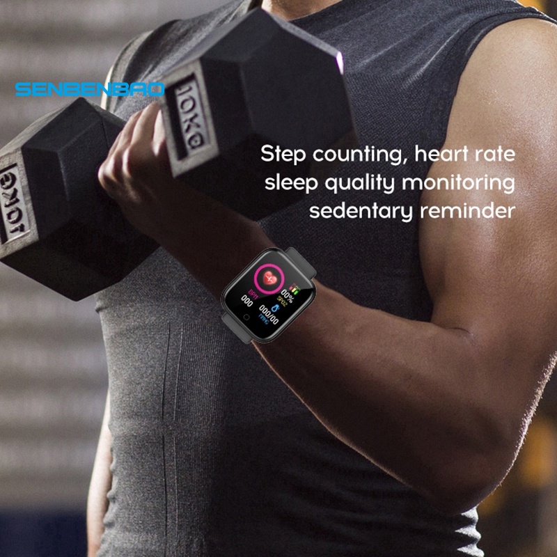 Đồng Hồ Thông Minh Y68 Chống Thấm Nước IP67 Theo Dõi Nhịp Tim Kết Nối Bluetooth PK 116plus Y68 D18 D20