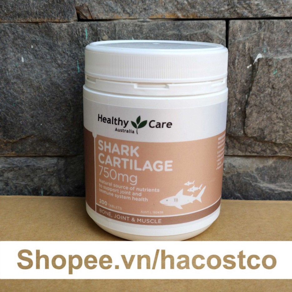 GIÁ CỰC ĐÃ Viên uống Shark Cartilage 750mg Sụn Vi Cá Mập Healthy Care 200 viên - Hỗ trợ xương khớp GIÁ CỰC ĐÃ