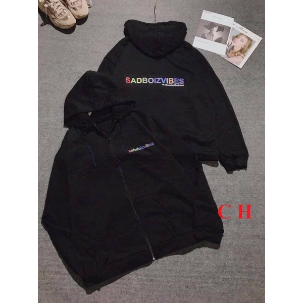 Áo khoác hoodie khoá bo tay Sad Boy🌵Hodie nữ form rộng dài vải nỉ chất đẹp giá rẻ không xù lông hàng quảng châu | BigBuy360 - bigbuy360.vn
