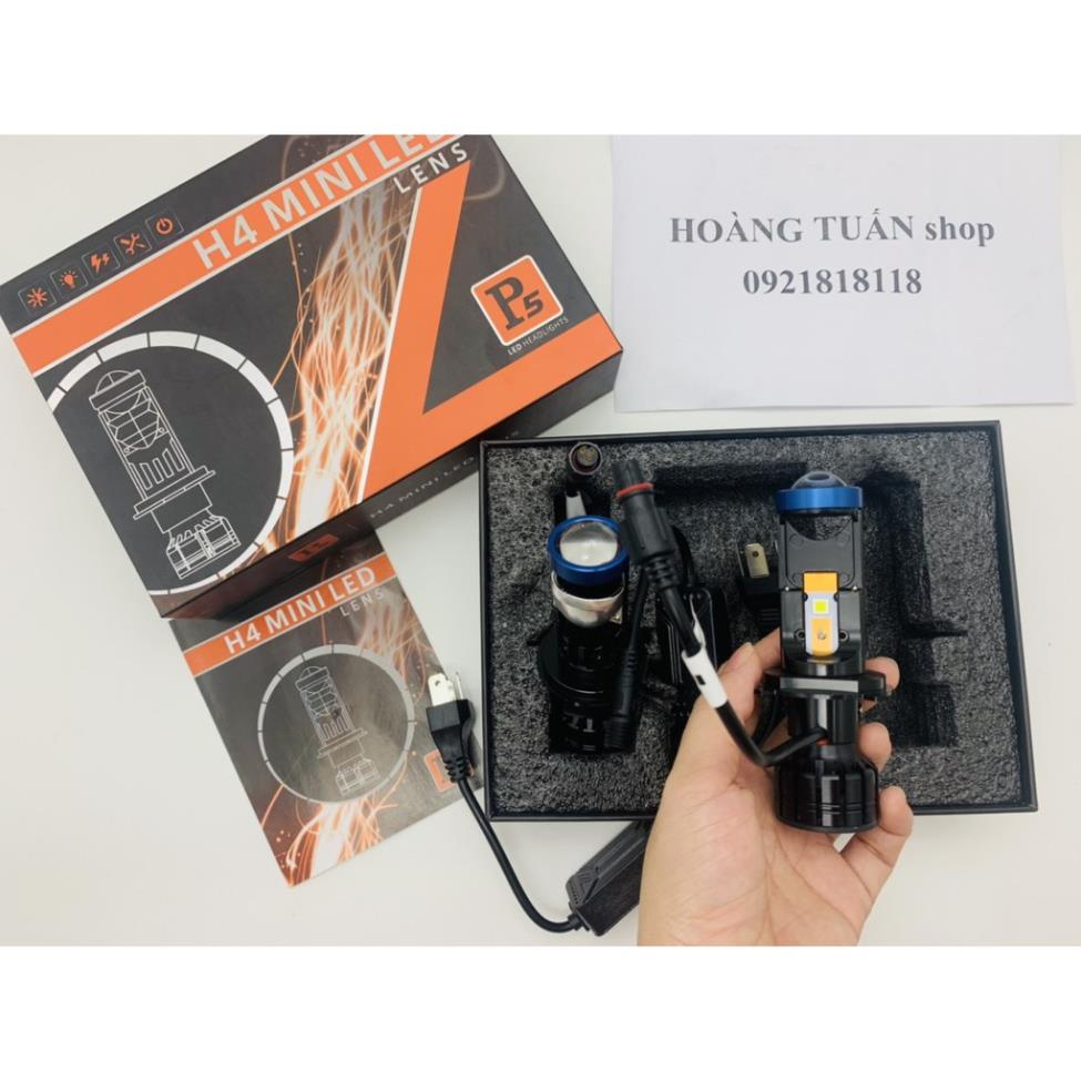 Led bi cầu chân H4 minilens GIÁ BỘ 2 ĐÈN tăng sáng lắp zin xe trực tiếp không cần chế