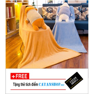 Gối mền gấu bắc cực lười , vải thun 4 chiều cực mịn, chăn gối văn phòng, gấu bông kèm mền , gấu bông Catanshop
