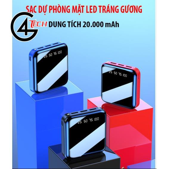 Pin Sạc Dự Phòng 10000mAh Polymer mini nhỏ gọn tiện lợi kiểu dáng vuông cầm theo sạc nhanh, tương thích mọi điện thoại